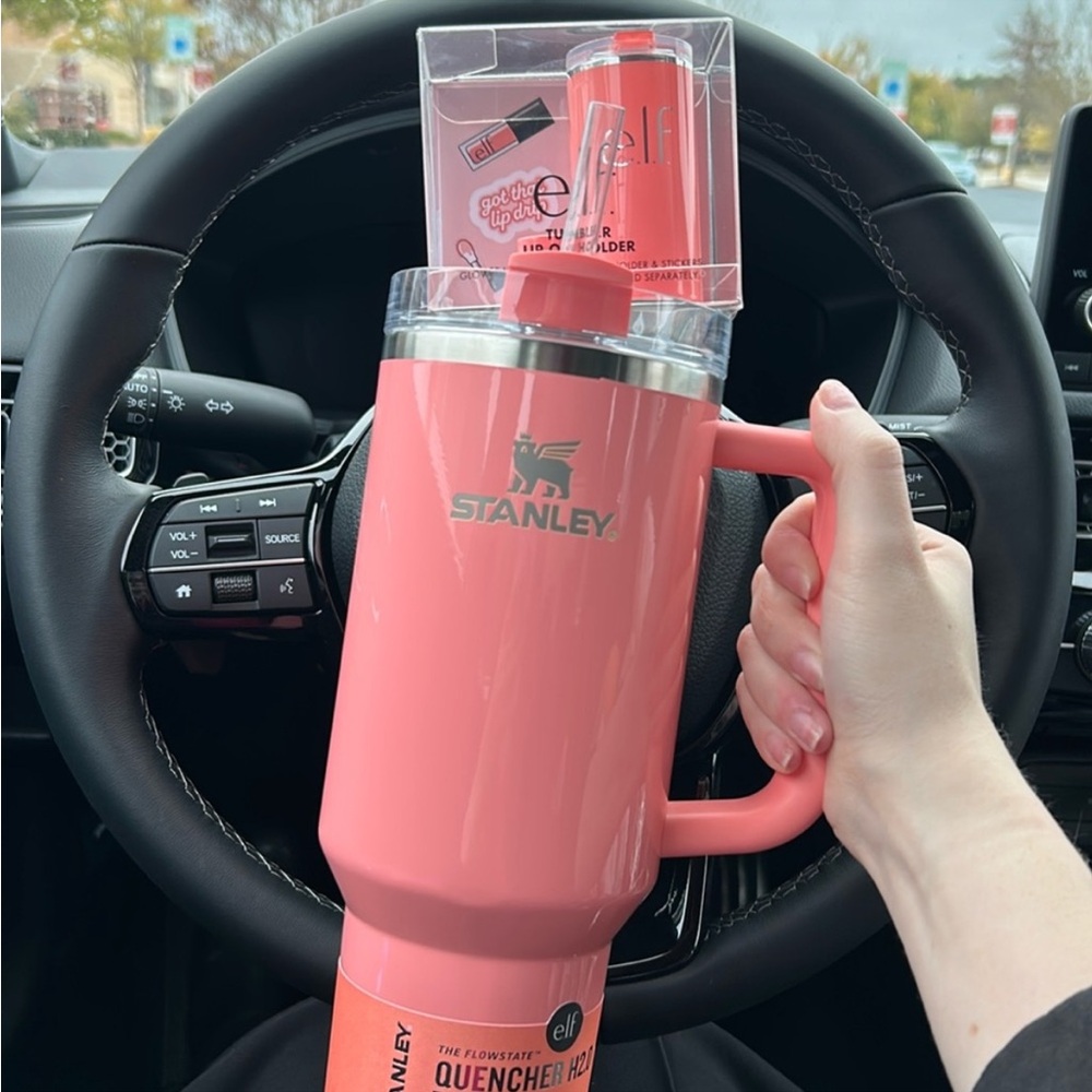 40oz Stanley X E.L.F Quencher
Tumbler, Christmas Holiday, Coral, Limited Edition